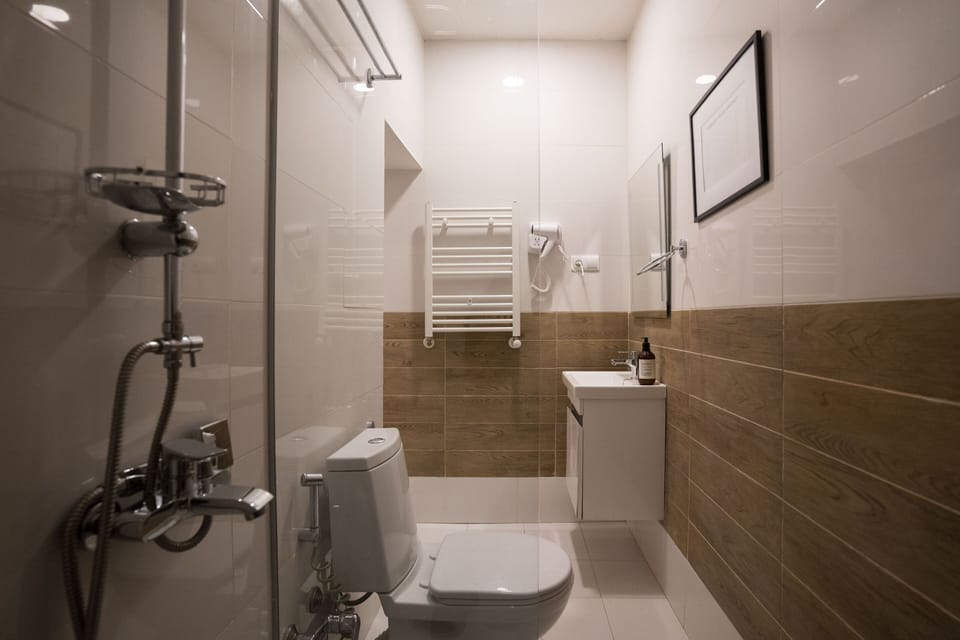 Standard Double Room, 1 King Bed | Bathroom | Free toiletries, towels