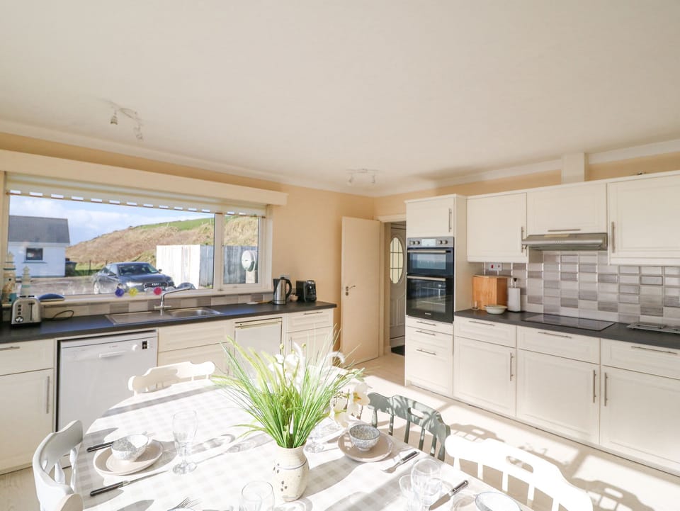 Fridge, dishwasher, electric kettle, toaster
