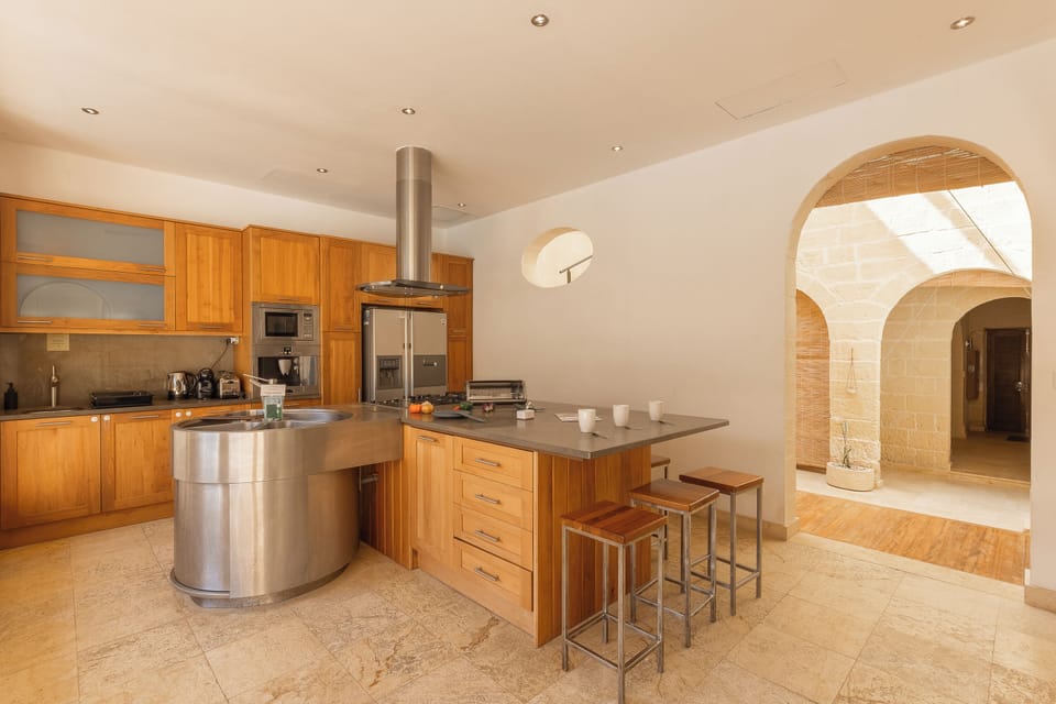 Family House, Multiple Bedrooms (OneFifty Gozitan Villa and Pool) | Private kitchen | Fridge, microwave, oven, stovetop
