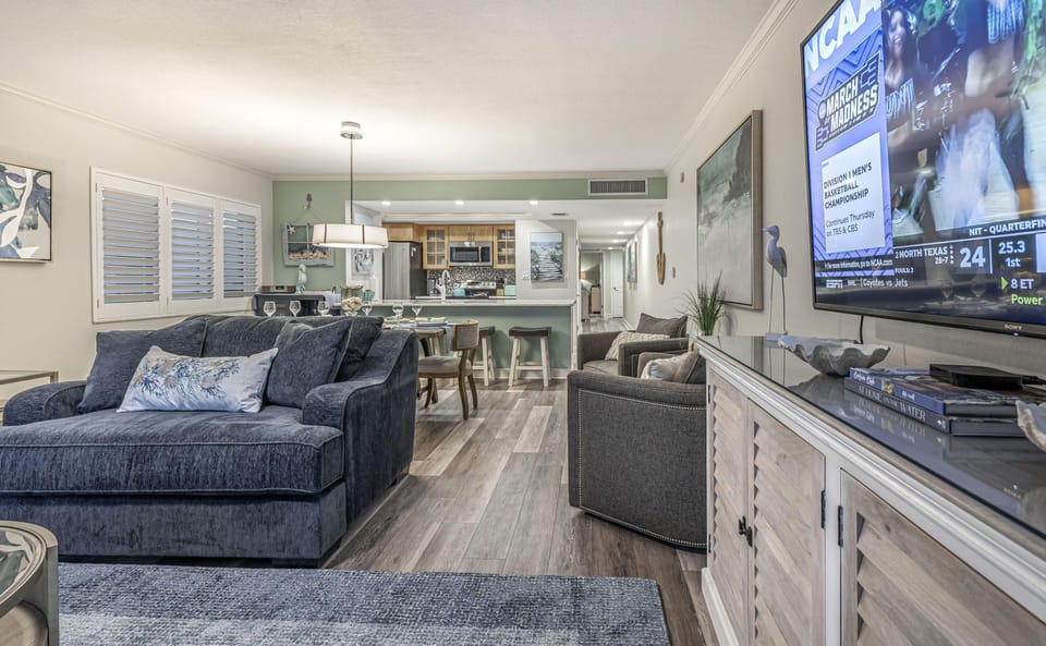 Condo, Multiple Beds (Land's End 4-306 Bay Front - Premier) | Living area | TV
