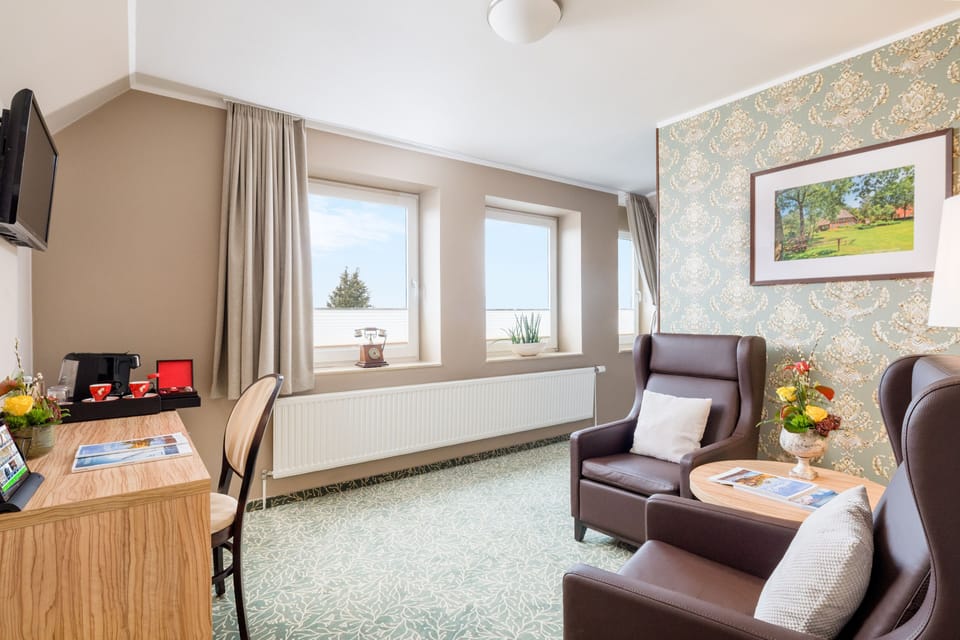 Deluxe Studio Suite | Living area | 100-cm flat-screen TV with cable channels
