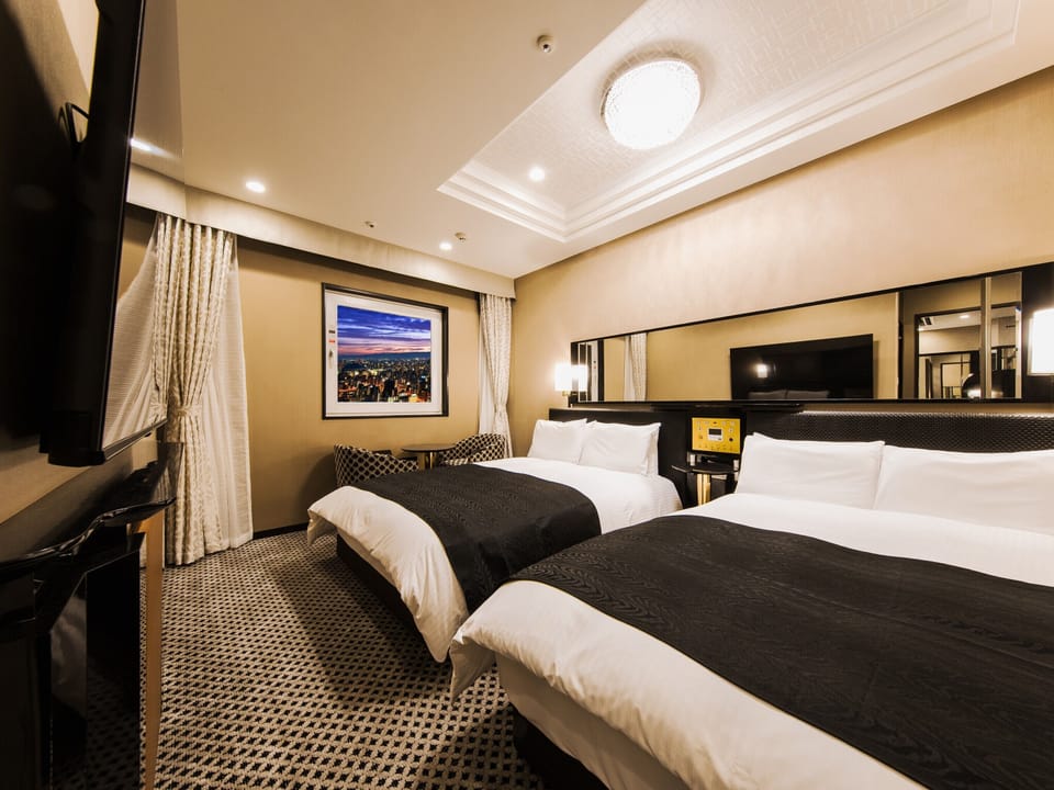 Suite Room 2beds | Down comforters, desk, laptop workspace, blackout drapes