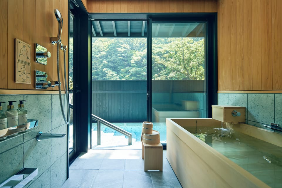 MUSUBI ( 1 Bedroom ) | Bathroom | Separate tub and shower, deep soaking tub, rainfall showerhead