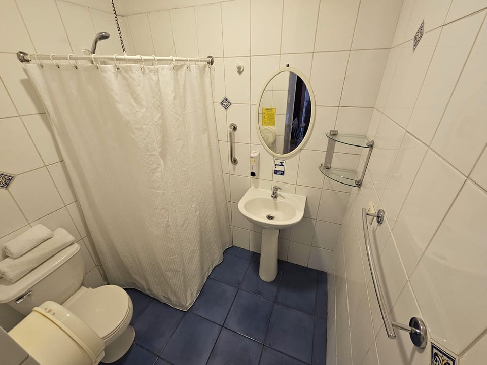 Comfort Double Room Single Use | Bathroom | Shower, rainfall showerhead, hair dryer, towels