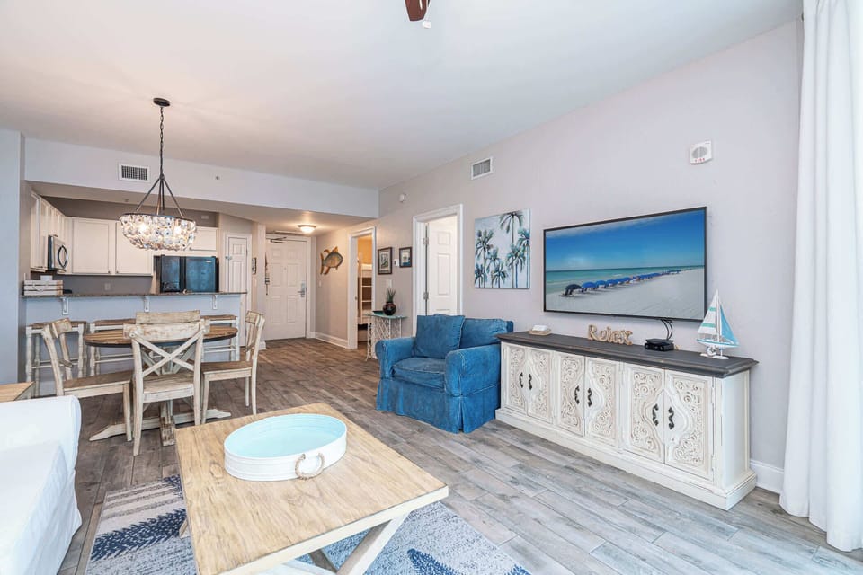 Condo, Multiple Beds, Balcony, Pool View (Just Beachin') | Living area | 42-inch flat-screen TV with digital channels