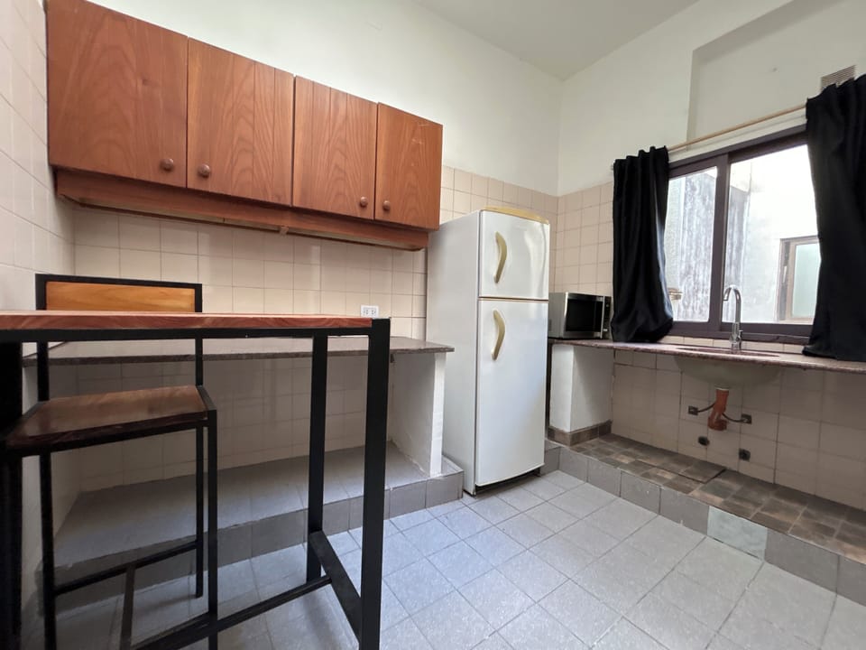 Standard Apartment, 1 Double Bed | Private kitchen | Full-size fridge, microwave, cookware/dishes/utensils