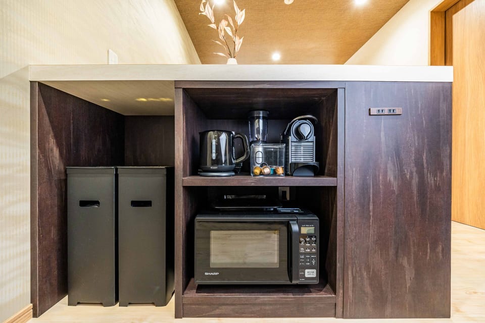 Design House | Private kitchen | Full-size fridge, microwave, stovetop, electric kettle