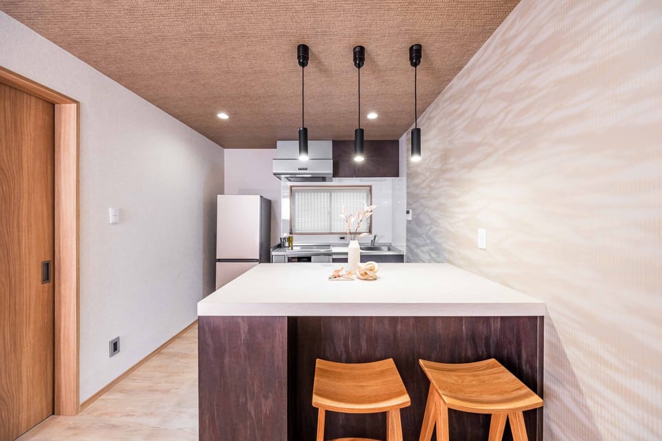 Design House | Private kitchen | Full-size fridge, microwave, stovetop, electric kettle