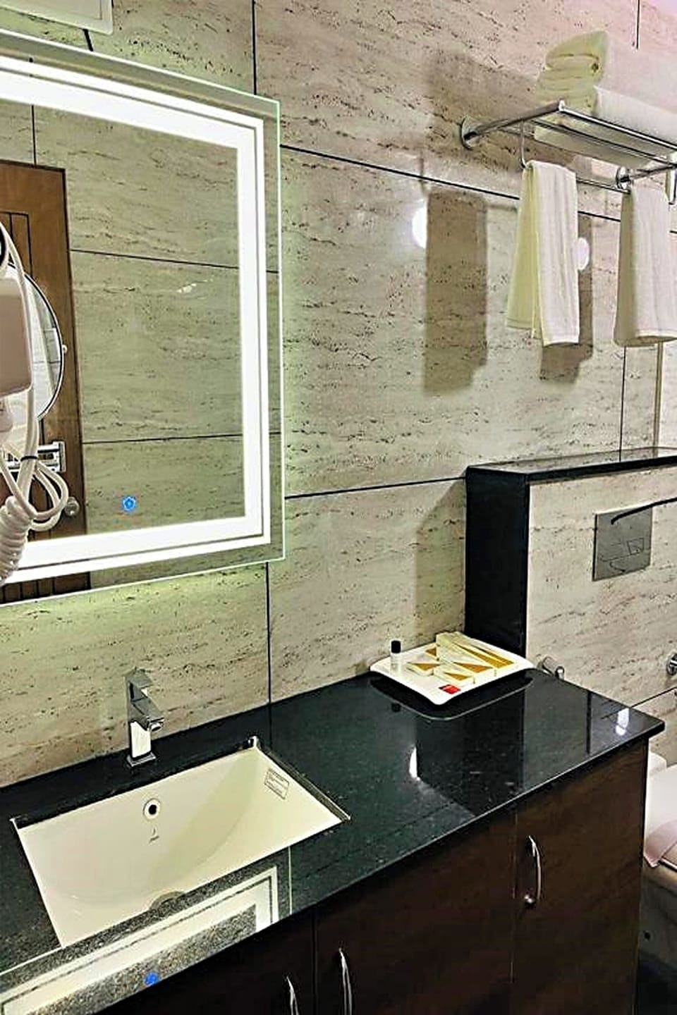 Deluxe Room | Bathroom | Separate tub and shower, rainfall showerhead, free toiletries