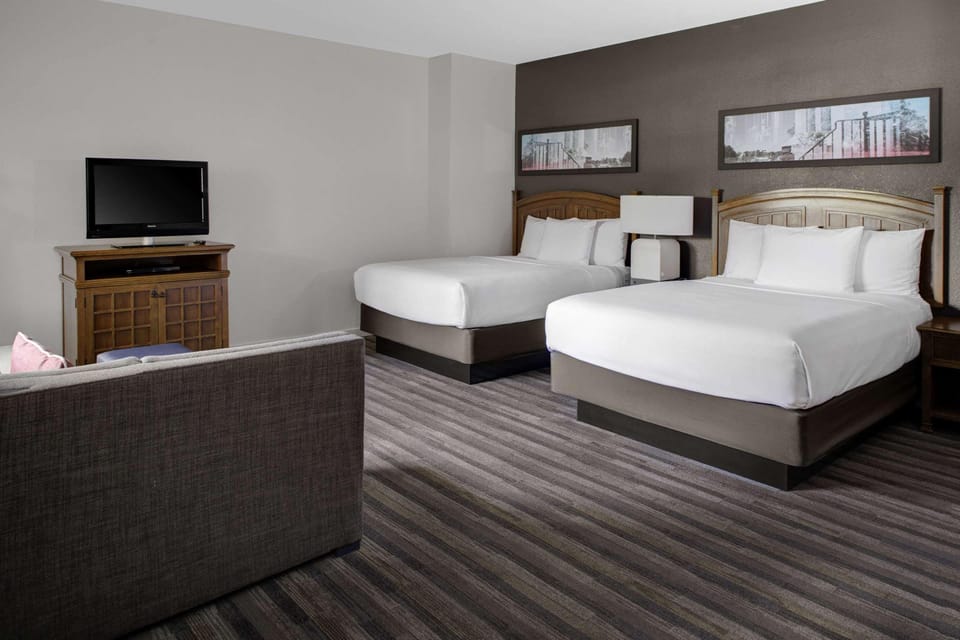 Studio Suite, 2 Queen Beds | Premium bedding, down comforters, pillowtop beds, desk