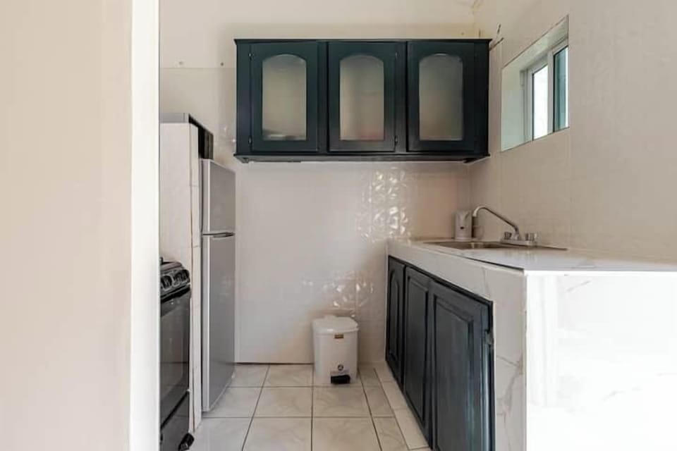 Comfort Apartment | Private kitchen | Full-size fridge, microwave, oven, electric kettle