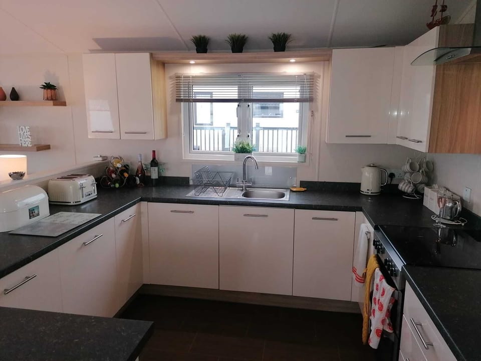 Cabin | Private kitchen | Fridge, microwave, oven, stovetop