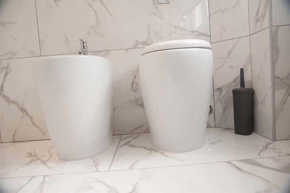 Basic Double Room, Garden View | Bathroom | Shower, hair dryer, bidet, towels