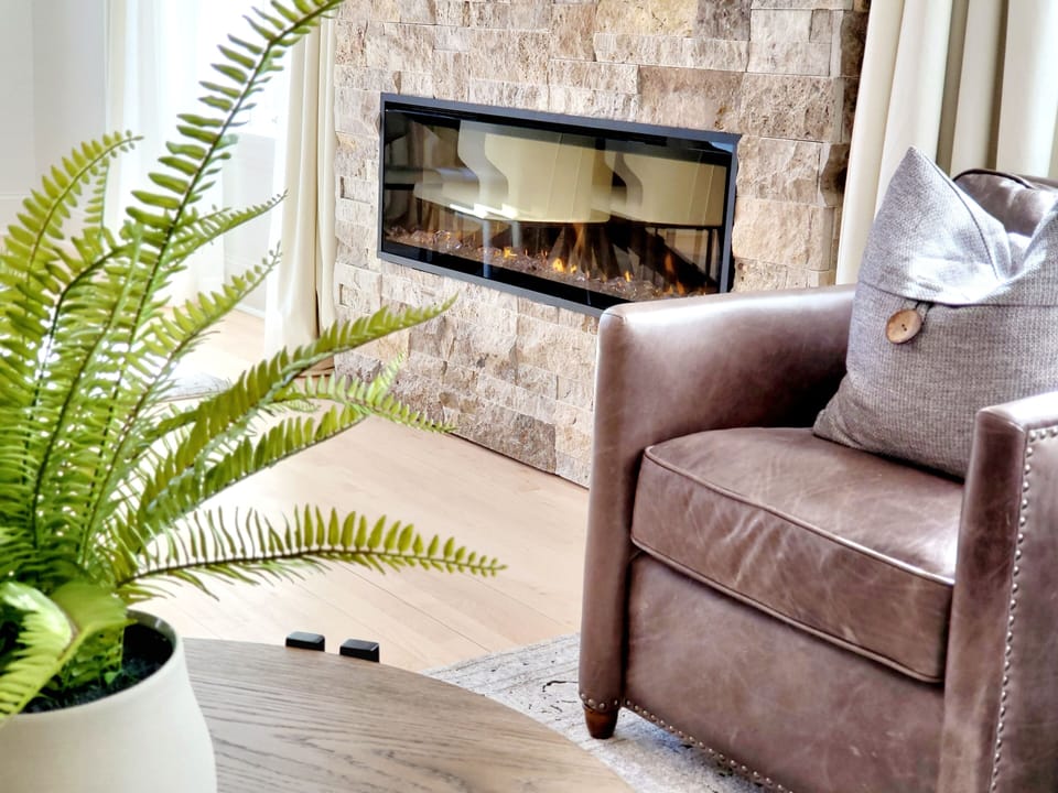 Luxury Penthouse | Living area | Smart TV, fireplace, Netflix, streaming services