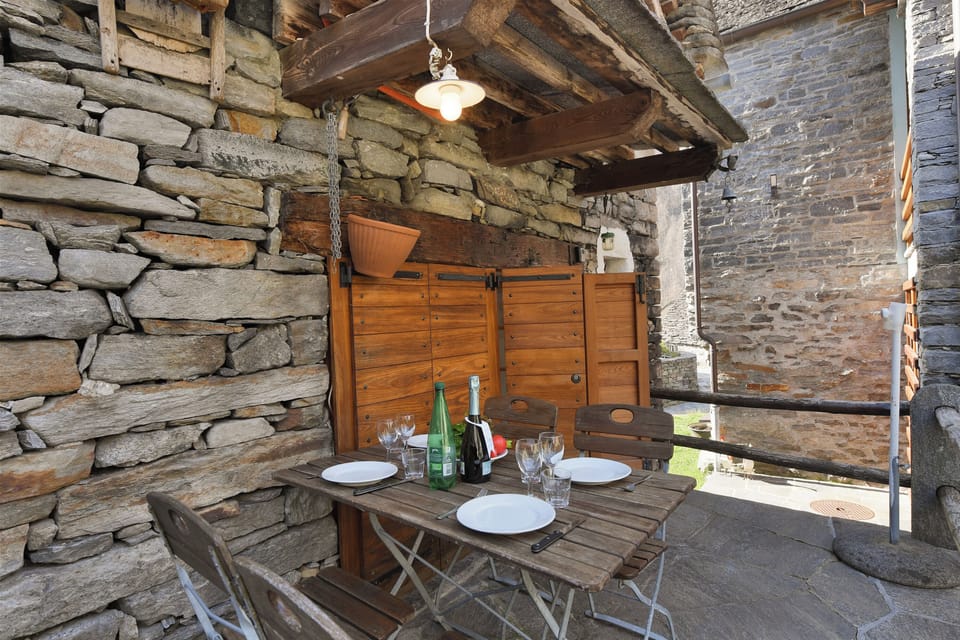 Family Chalet, 1 Bedroom, Balcony (Rustico al forno Sonogno near Hiking) | Outdoor dining