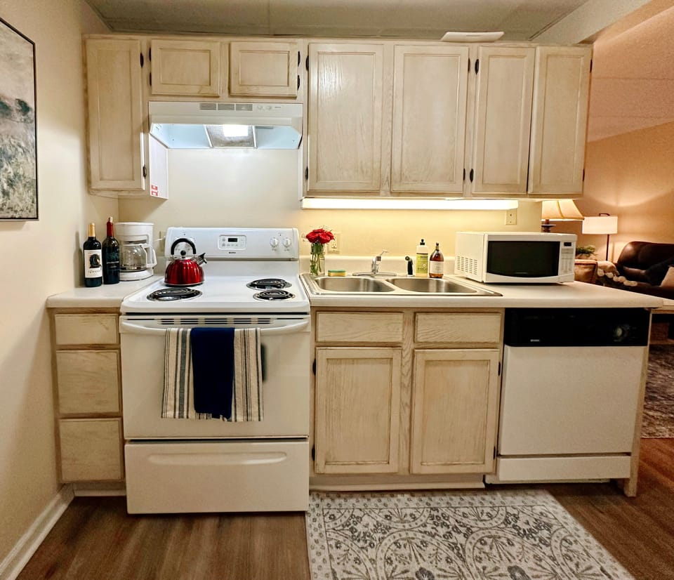 Studio (2 Bedrooms) | Private kitchen | Fridge, microwave, oven, stovetop