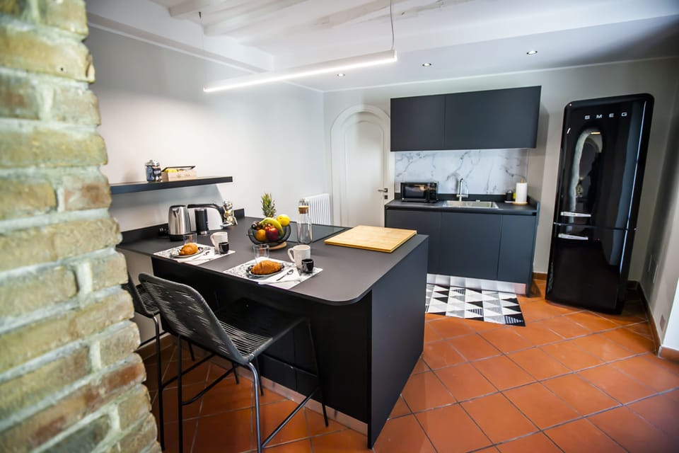 Exclusive Apartment | Private kitchen | Fridge, stovetop, dishwasher, electric kettle