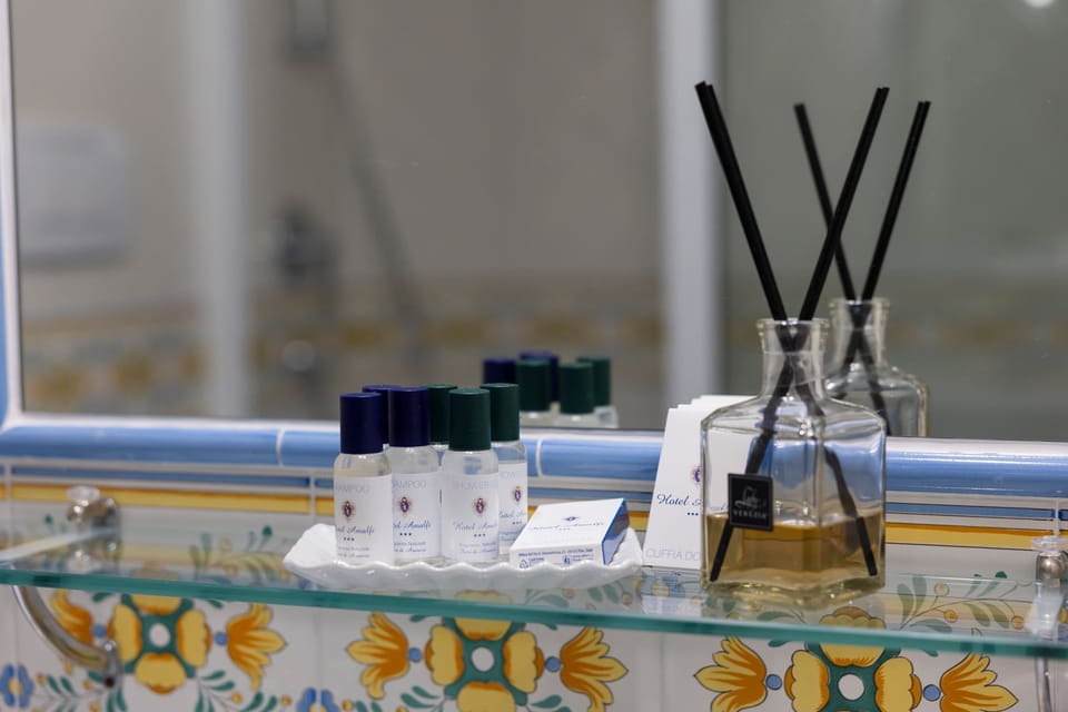 Free toiletries, hair dryer, bathrobes, bidet