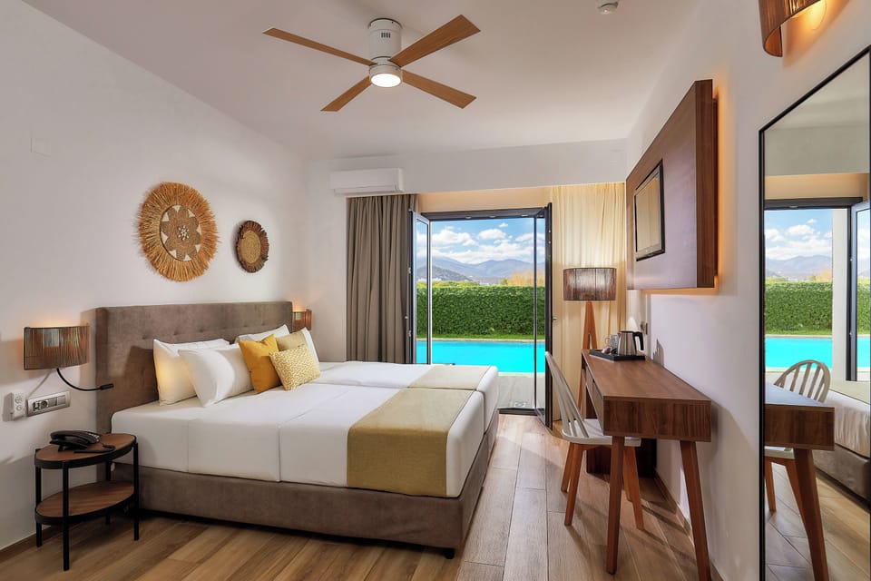 Superior Double Room Private Pool Garden View | Premium bedding, memory foam beds, laptop workspace, soundproofing