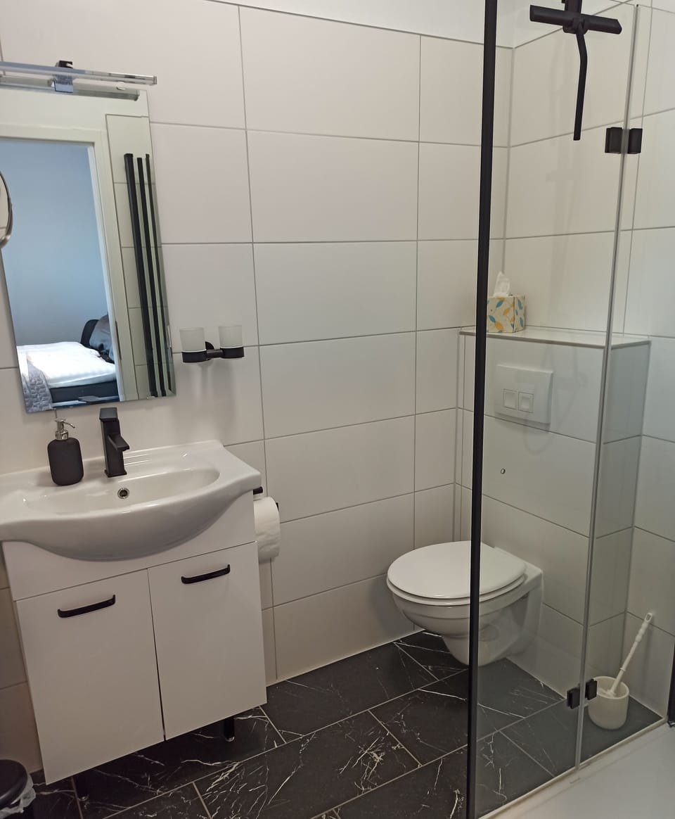 Comfort Double Room, Non Smoking, Garden View | Bathroom | Shower, hair dryer, towels, soap