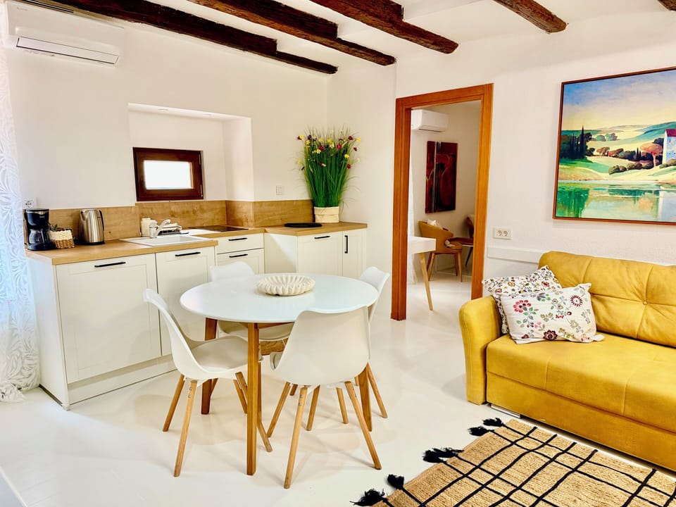Apartment | Private kitchen | Fridge, stovetop, coffee/tea maker, electric kettle
