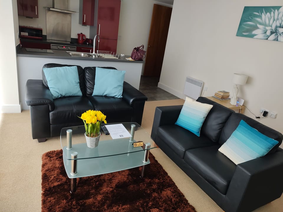 Superior Apartment | Living area | 40-inch Smart TV with satellite channels