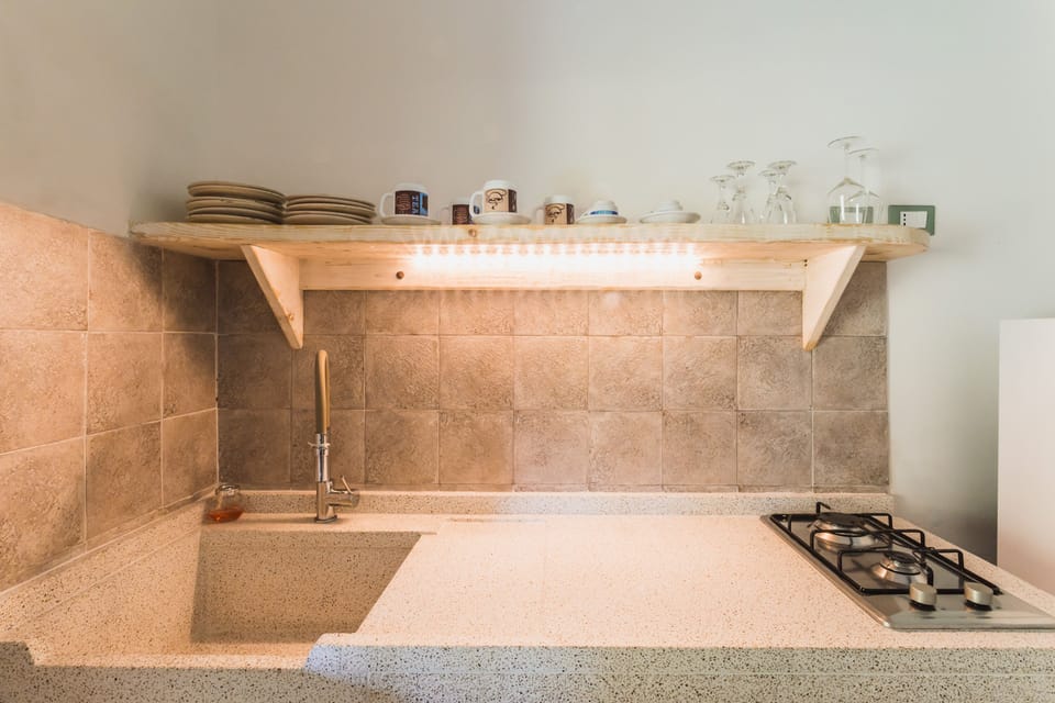 Studio, 1 Double Bed, Patio, Garden View | Private kitchen | Stovetop