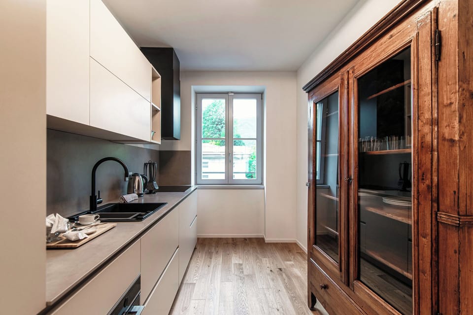 Apartment | Private kitchen | Full-size fridge, microwave, oven, stovetop