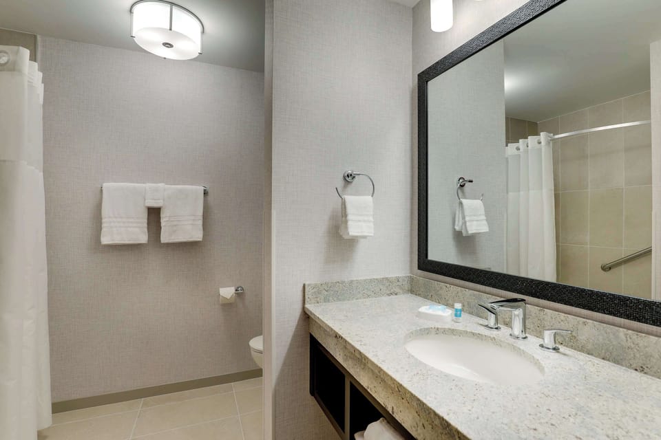 Hair dryer, towels