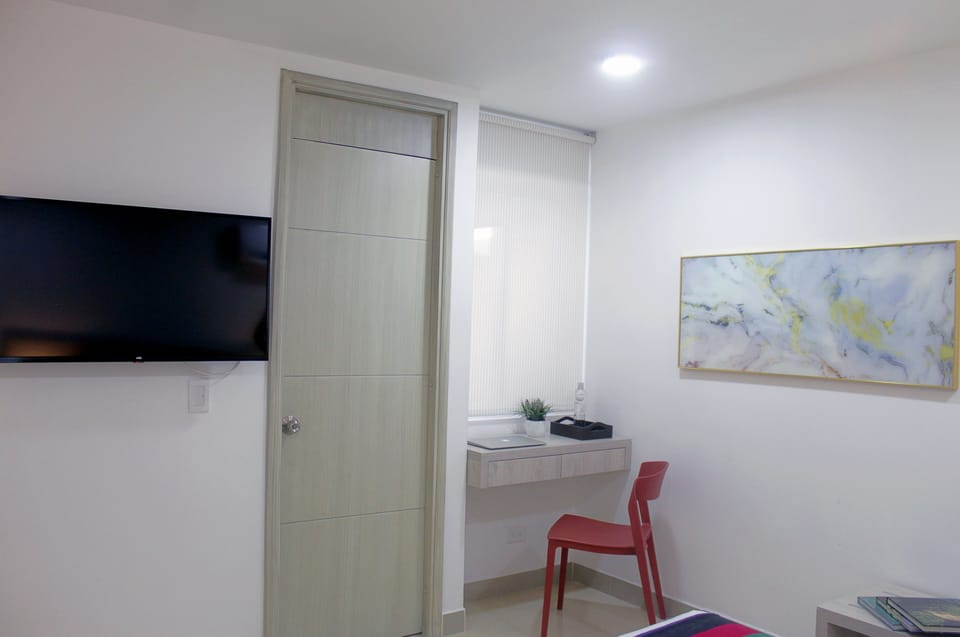 In-room safe, desk, laptop workspace, soundproofing