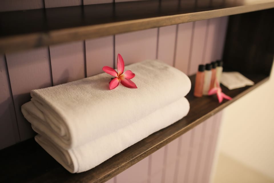 Free toiletries, hair dryer, bathrobes, slippers