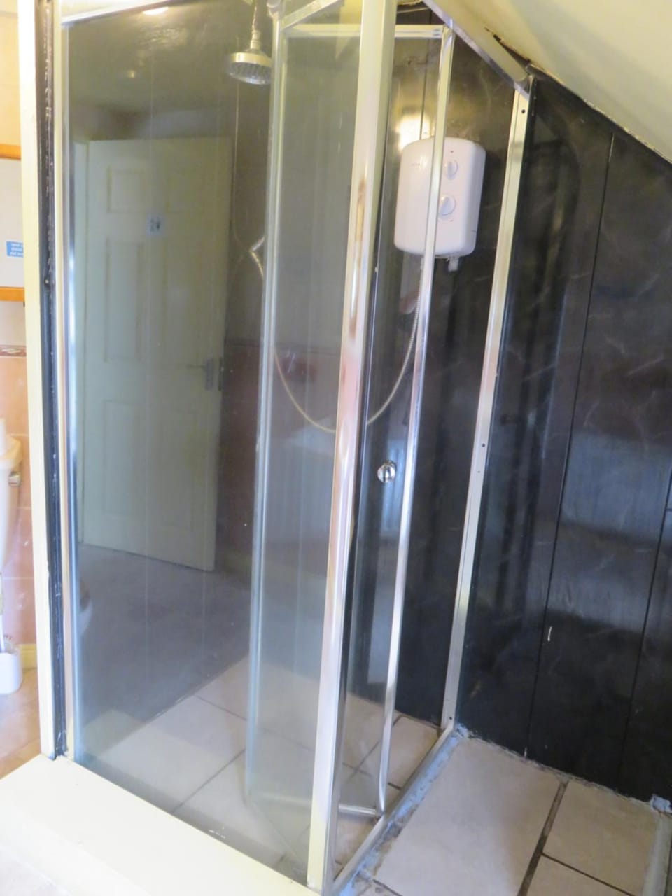 Shower, rainfall showerhead, hair dryer