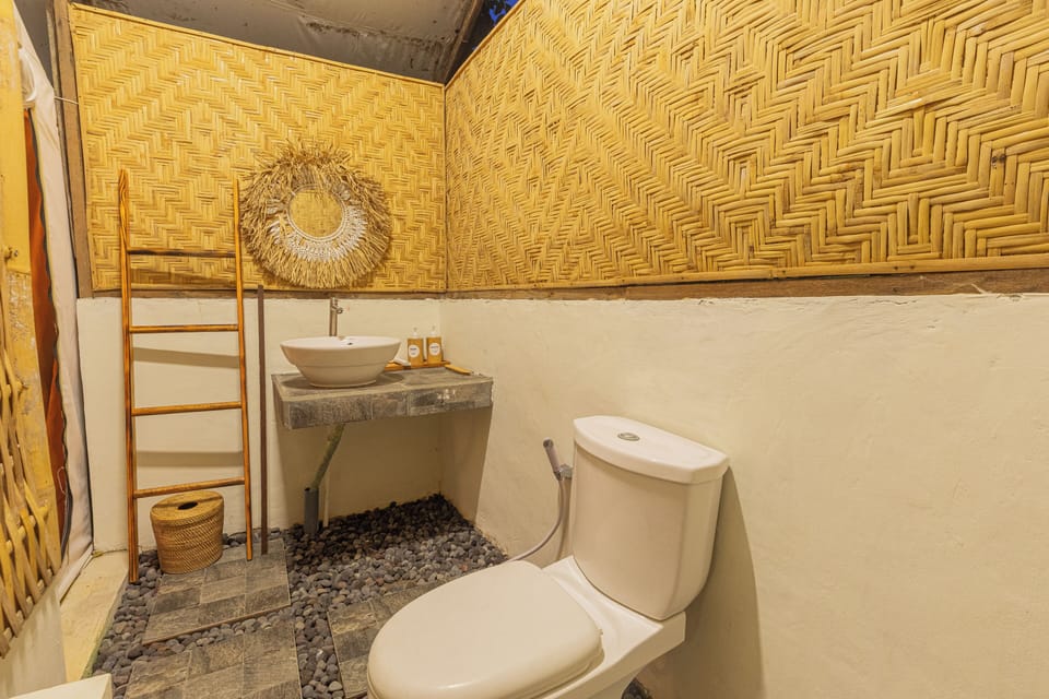 Superior Tent, River View | Bathroom | Shower, bidet, towels, soap