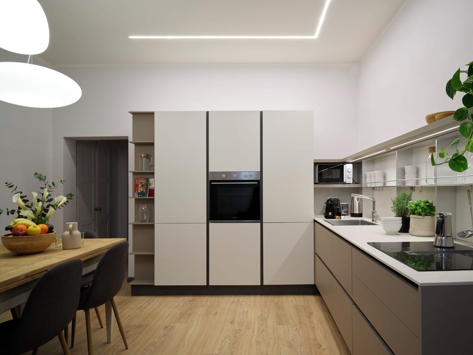 Apartment, Patio | Private kitchen | Fridge, microwave, oven, dishwasher
