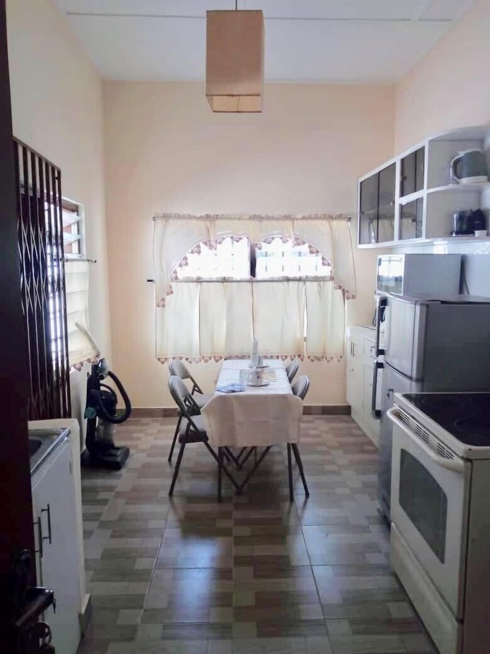 Fridge, electric kettle, toaster, blender
