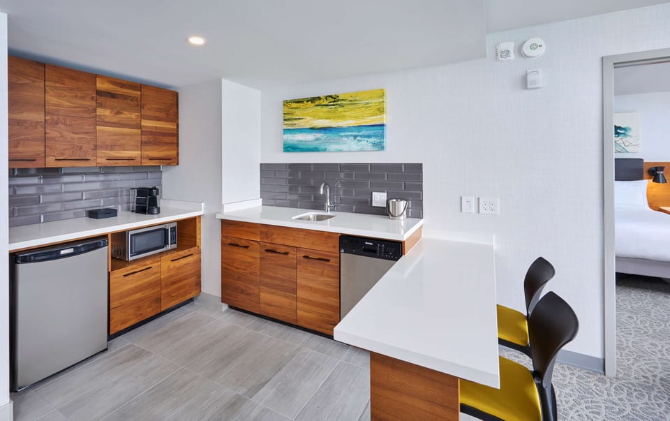 Suite, 2 Queen Beds, Accessible (Mobility & Hearing, Roll-In Shower) | Private kitchen | Mini-fridge, espresso maker, coffee/tea maker