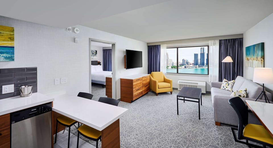 Suite, 2 Queen Beds, Accessible (Mobility & Hearing, Roll-In Shower) | Down comforters, pillowtop beds, in-room safe, desk