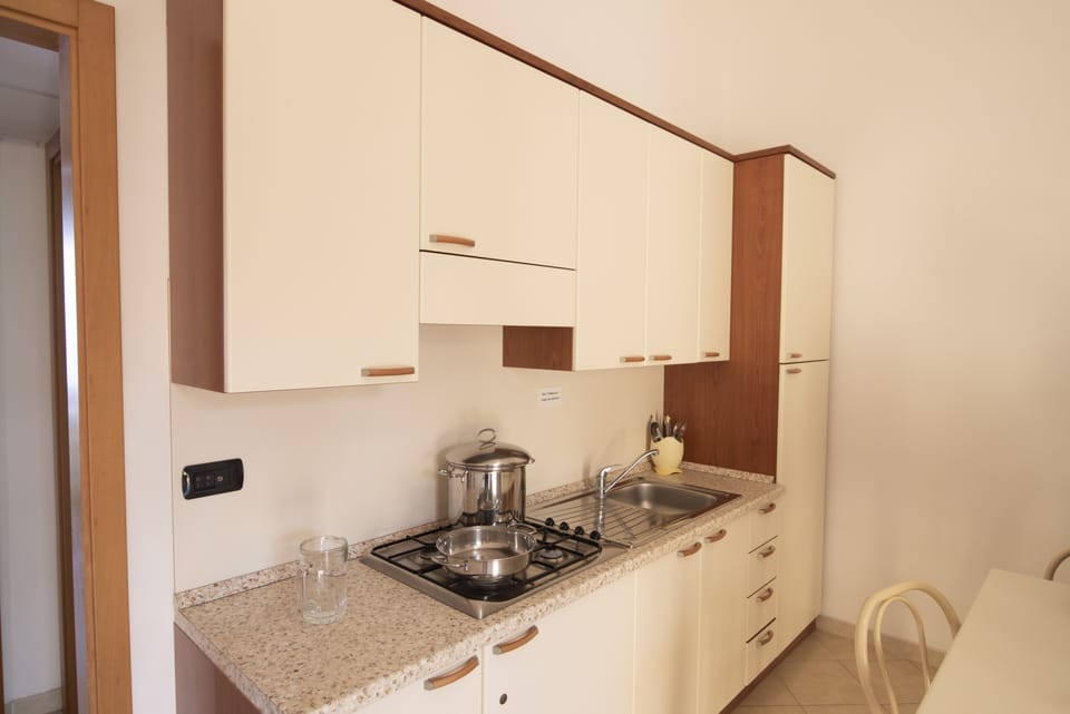 Fridge, cookware/dishes/utensils
