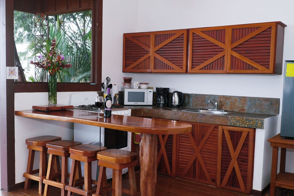 Casita Deluxe | Private kitchen | Full-size fridge, microwave, stovetop, coffee/tea maker