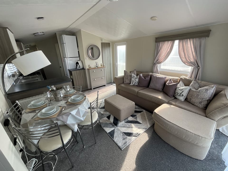 Cabin | Living area | TV, fireplace
