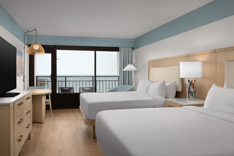2 King Beds, Ocean View | Premium bedding, in-room safe, individually decorated, desk
