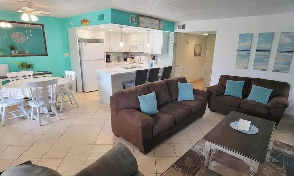 Condo, Multiple Beds, Patio, Pool View (Fiesta Sol #110) | Living area | 42-inch flat-screen TV with digital channels