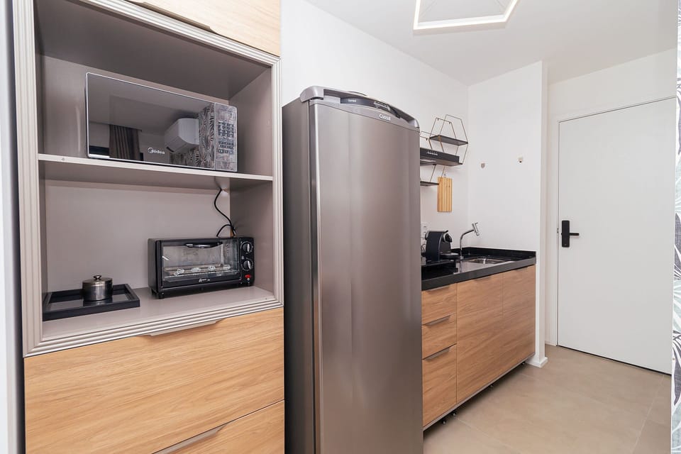 Apartment | Private kitchen | Mini-fridge, microwave, cookware/dishes/utensils