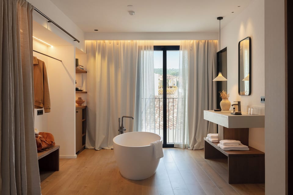 Hair dryer, bathrobes, slippers, towels