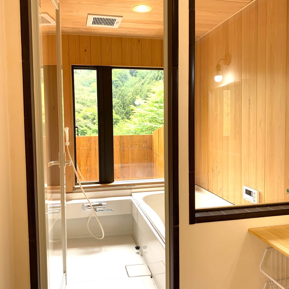 Comfort Tent, Balcony, Mountain View (Type D) | Bathroom | Combined shower/tub, deep soaking tub, rainfall showerhead, hair dryer