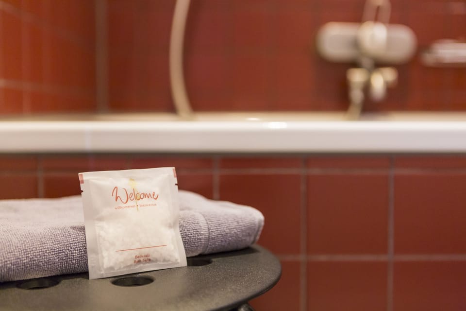 Free toiletries, hair dryer, towels