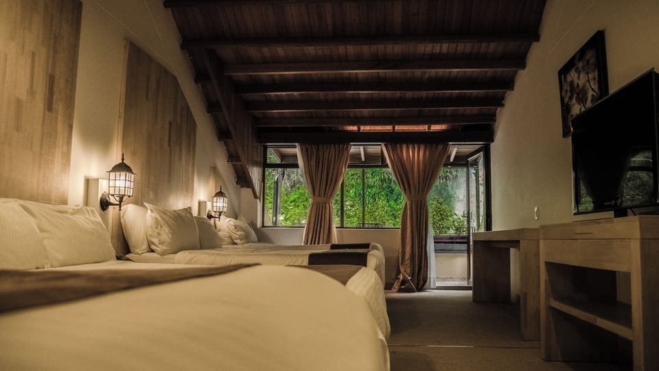 Premium bedding, down comforters, blackout drapes, free WiFi