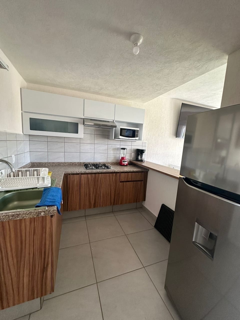 Fridge, microwave, dishwasher, blender