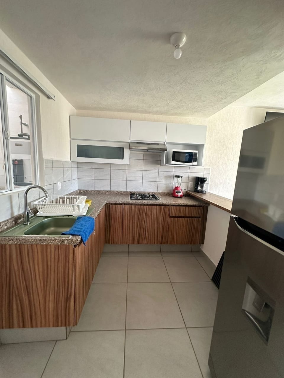 Fridge, microwave, dishwasher, blender