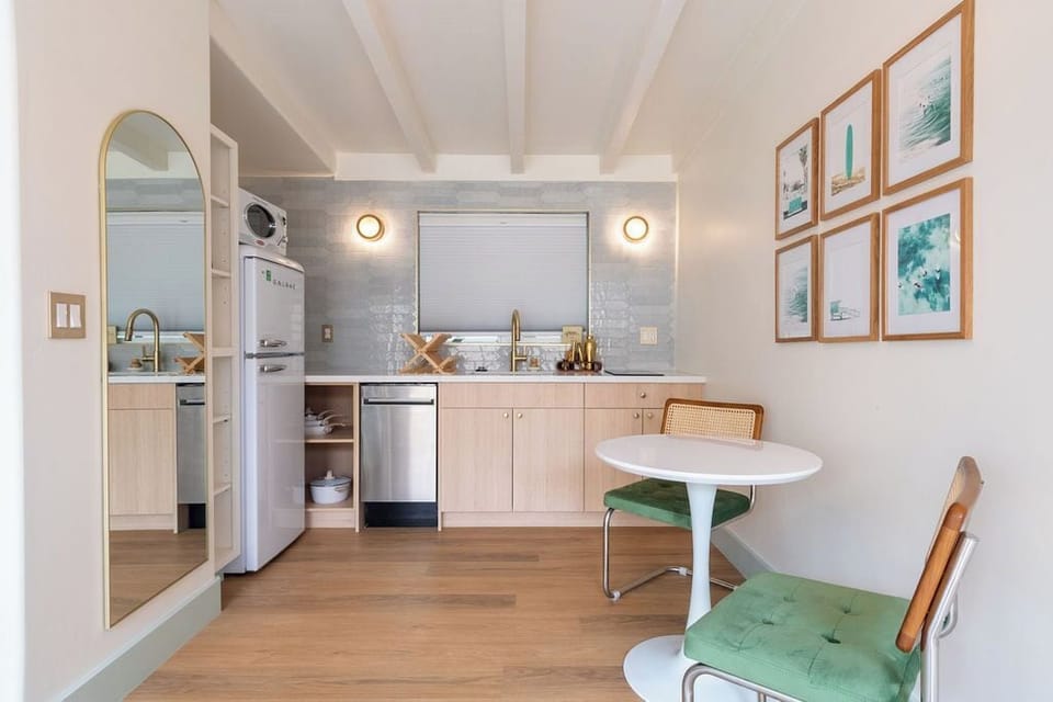 Serene Queen Hideaway with Sauna | Private kitchen | Full-size fridge, microwave, stovetop, dishwasher
